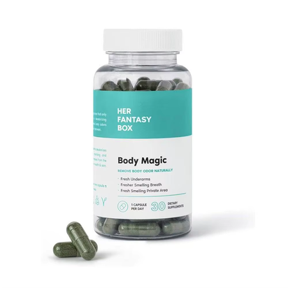 Chlorophyll Capsules Natural Body Odor Eliminator Supplement Internal Deodorant for Bad Breath & Sweat 30 Vegan Capsules